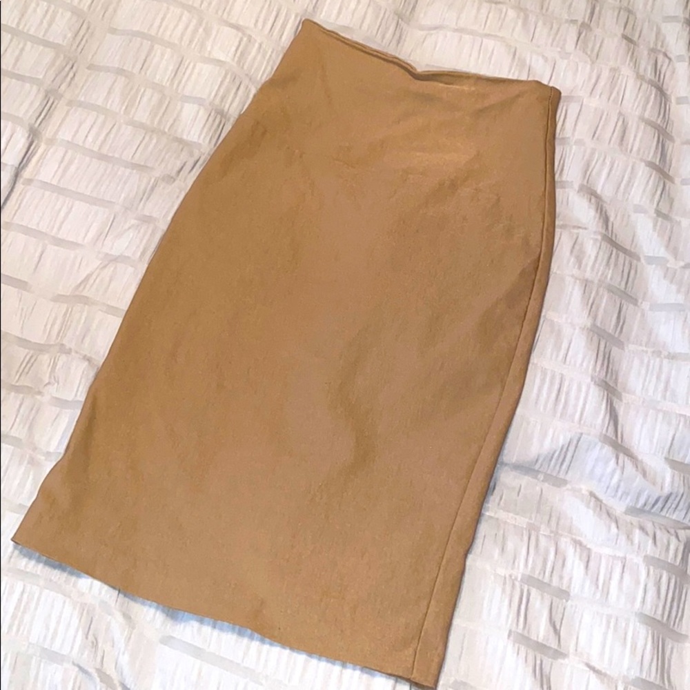 Tan (suede color) pencil skirt